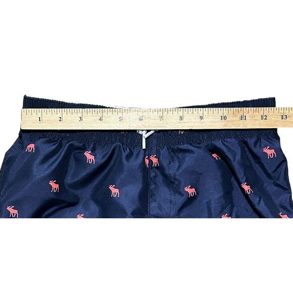 Abercrombie Kids Lined Navy Blue & Orange Logo Swim Shorts Boy's 9/10 - Picture 3 of 7